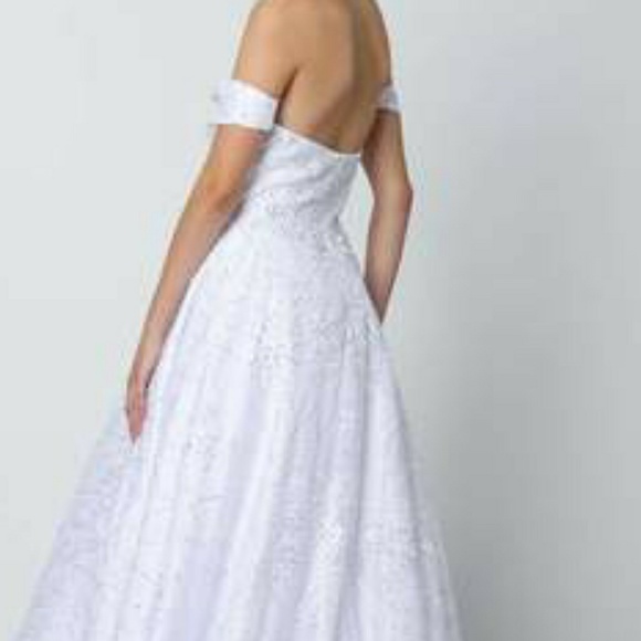 New white wedding gown,evening bridal dress - Picture 4 of 5